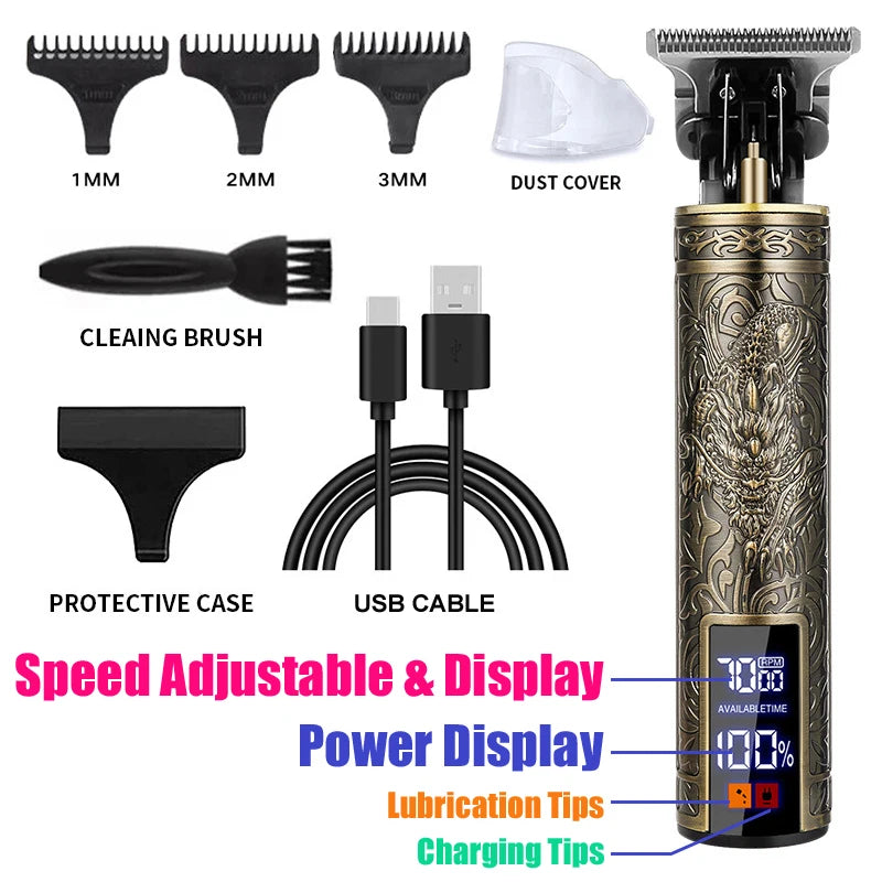 Portable Shaver Barber Cordless Electric Hair Cutting Machine US.B Fast Charging Hair Trimmer Vintage Hair Clipper For Hairdresse